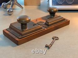 RARE Antique Adlake AT&SF Railroad Lockset Display Architectural Salvage
