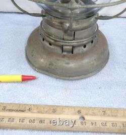 RARE Antique Railroad Presentation Lantern with Blue & Clear Glass Globe Conductor