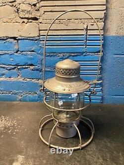 RARE HANDLAN MISSOURI KANSAS & TEXAS RAILROAD LANTERN WithETCHED (MK&T Ry) GLOBE