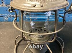 RARE HANDLAN MISSOURI KANSAS & TEXAS RAILROAD LANTERN WithETCHED (MK&T Ry) GLOBE