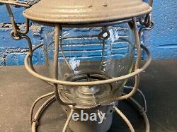 RARE HANDLAN MISSOURI KANSAS & TEXAS RAILROAD LANTERN WithETCHED (MK&T Ry) GLOBE