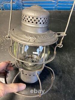 RARE HANDLAN MISSOURI KANSAS & TEXAS RAILROAD LANTERN WithETCHED (MK&T Ry) GLOBE