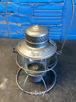 RARE HANDLAN (V. R. R.) VANDALIA VALLEY RAILROAD LANTERN WithETCHED (V. R. R) GLOBE