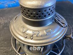 RARE HANDLAN (V. R. R.) VANDALIA VALLEY RAILROAD LANTERN WithETCHED (V. R. R) GLOBE