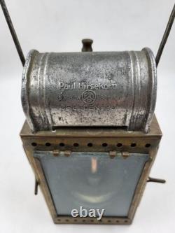 RARE VINTAGE WWII GERMAN RAILWAY SIGNAL HAND LANTERN LAMP Paul Hirsekorn