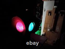 REAL Railroad 4-Way Switch Lantern Signal Lamp Red GREEN Electric LOT 2