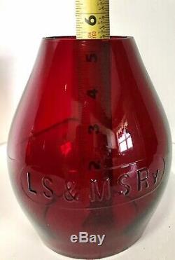 RED LAKE SHORE & MICHIGAN SOUTHERN RAILWAY Lantern Globe LS&MS L. S. &M. S