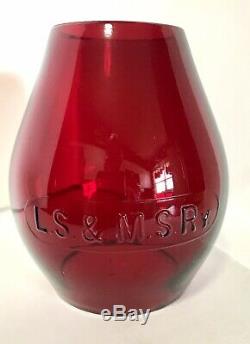 RED LAKE SHORE & MICHIGAN SOUTHERN RAILWAY Lantern Globe LS&MS L. S. &M. S