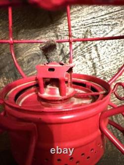 Railroad Lantern Adlake # 100 Indiana Harbor Belt Painted Red Clear Globe