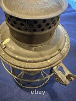 Railroad Lantern Adlake Kero Wabash Railroad Red Etched Globe