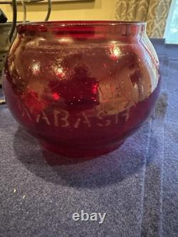 Railroad Lantern Adlake Kero Wabash Railroad Red Etched Globe