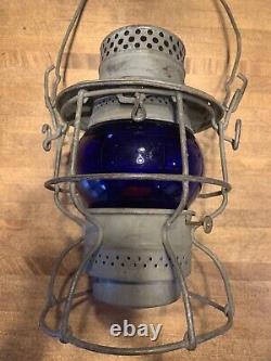 Railroad Lantern BR- Corning Cobalt Blue Globe- Adams And Westlake