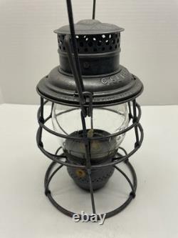 Railroad Lantern C. St. P. M&O Ry Adlake Tall Globe With C&NW Ry Cast Globe