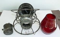 Railroad Lantern DW&P Ry Duluth Winnipeg & Pacific Star Headlight Co. Red Globe