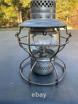 Railroad Lantern Etched PRR Keystone Logo Embosed Lid Handlan