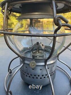 Railroad Lantern Etched PRR Keystone Logo Embosed Lid Handlan