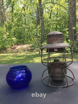 Railroad Lantern NYCS RR Adlake Kero Cobalt Blue Globe #13