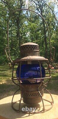 Railroad Lantern NYCS RR Adlake Kero Cobalt Blue Globe #13