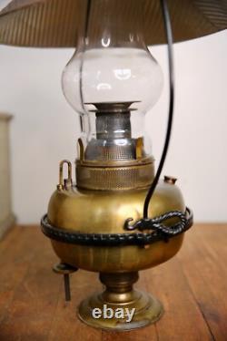 Railroad Lantern Oil Lamp Country Store hanging Light vintage brass Antique