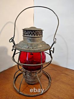 Railroad Lantern PRR with Red Globe The Adams & Westlake Co 1921-1923 Pats Pend