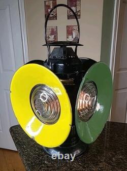 Railroad Lantern Vintage Adlake Style Switch 4 Way Signal ELECTRIFIED Nice
