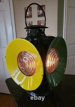 Railroad Lantern Vintage Adlake Style Switch 4 Way Signal ELECTRIFIED Nice