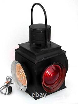 Railroad Lantern Vintage Light Electric Antique Lamp Switch 4 Way Signal Indian