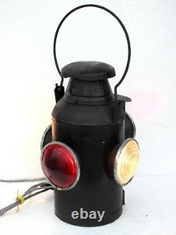 Railroad Lantern Vintage Light Electric Antique Lamp Switch 4 Way Signal Indian