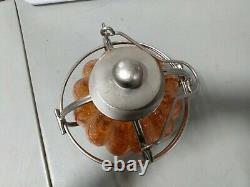 Railroad Lantern with Orange Amber Globe Unmarked