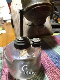 Railroad Oil Kerosene Wall Lamp Brass Copper Williams Page WP Co Ca. 1900 Glass