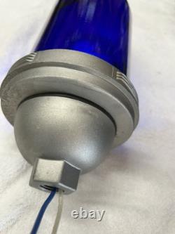 Railroad Signal Light Cobalt, Blue Glass And Vapor Proof Cage