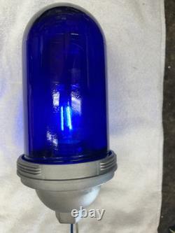 Railroad Signal Light Cobalt, Blue Glass And Vapor Proof Cage