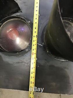 Railroad Three Color Signal Light. Picture Shows Crack On One Of The Visors