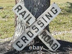 Railroad Train Crossing Signal Sign, RR Crossbuck Sign, with Marble Letters