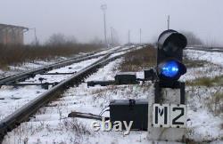 Railroad Train Track Double Light Signal Marker Traffic Vintage Cast Iron Dwarf