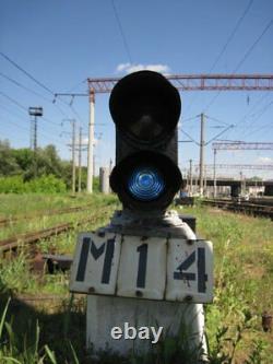 Railroad Train Track Double Light Signal Marker Traffic Vintage Cast Iron Dwarf