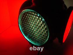 Rare 4 Way ADLAKE Thick Glass Cataphote Cat Eye Railroad Switch Lantern Lamp
