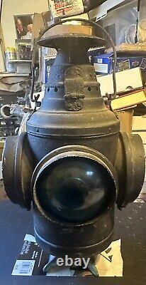 Rare Antique Dressel Arlington Nj USA Railroad 4-way Lantern Glass