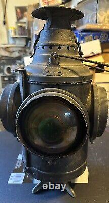 Rare Antique Dressel Arlington Nj USA Railroad 4-way Lantern Glass