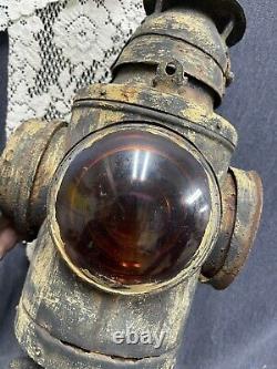 Rare Antique Kerosene Powered DRESSEL 4 WAY RAILROAD SIGNAL LIGHT/LANTERN