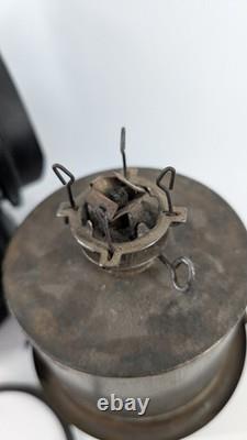 Rare Authentic Santa Fe Railway 4-Way Switch Lamp with Pyrex Chimney & Burner