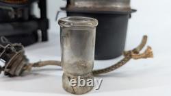 Rare Authentic Santa Fe Railway 4-Way Switch Lamp with Pyrex Chimney & Burner