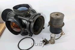 Rare Authentic Santa Fe Railway 4-Way Switch Lamp with Pyrex Chimney & Burner