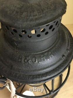 Rare B&O Railroad Adlake Lantern With Cast Baltimore & Ohio Capitol Globe