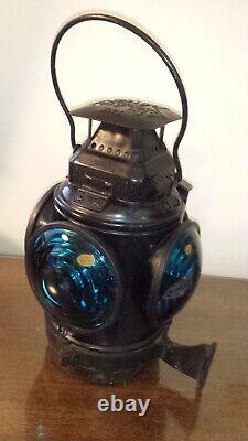 Rare CABOOSE OBSERVATION/CAMPAIGN RAILROAD CAR LANTERN WithBRACKET OIL POT ADLAKE