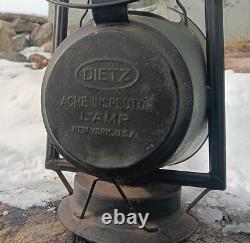 Rare D. L. W. & RR Dietz Acme Large Inspector Lamp Railroad Lantern, New York