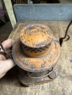 Rare Dietz Empire Stolen From B. Perini & Sons Railroad RR Oil Lantern Lamp USA