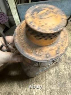 Rare Dietz Empire Stolen From B. Perini & Sons Railroad RR Oil Lantern Lamp USA