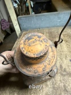 Rare Dietz Empire Stolen From B. Perini & Sons Railroad RR Oil Lantern Lamp USA