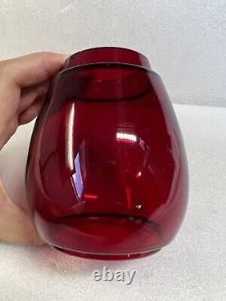 Rare Etched L. V. R. R. Lehigh Valley Railroad Lantern Red Glass Globe